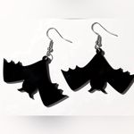 Halloween Bat Drop Dangle Earrings Halloween Goth Whimsigoth Grunge Fun Black Photo 0