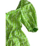 Topshop Green White Gingham Plaid Puff Sleeve Romper Size US 4 Photo 4