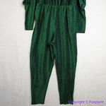 Eloquii Lurex knit Jumpsuit green metallic jumpsuit puff sleeve, plus size 14 Photo 4