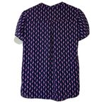 Sweet Rain Women’s Short Sleeve Roll Tab Top Purple Paisley Size Small EUC Photo 6