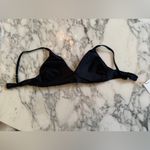 Quince NWT Black Italian v-neck bikini top Sz S Photo 7