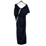 After Six  Navy Blue Formal One Shoulder Drape Maxi Dress Evening Gown XXL Photo 1