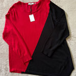 Calvin Klein Women's Color Block Pullover Sweater Long Sleeve Knit Top Sz XL Photo 0