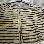 Cotton Emporium  Black and White Striped Cardigan Photo 4