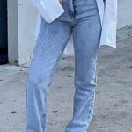 White Fox Boutique White Fox Be Cool Straight Leg Denim Jeans in Washed Blue  Photo 1