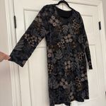 Gudrun Sjoden Floral Knit Black Dress Whimsigoth Size Large Moody Fall Florals Photo 2