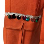 Vintage 70s Burnt Orange Blazer Jacket Dagger Collar Embellishments Formal Size XL Photo 1