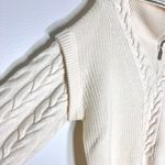 La Ligne Bastien Cable Knit 1/2 Zip Wool Pullover Sweater Cream Ivory Sz XS White Photo 2