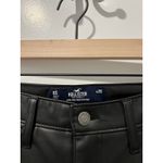 Hollister Ultra-High Rise Dad Pants Size 6S Short Black Faux Leather Sleek Photo 2