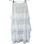 Free People Forever Young Half Slip SZ M Sheer Tiered Ruffles Romantic Photo 3