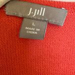 J.Jill Coral Red Linen Blend Open Front Cardigan Lightweight Layering L Size L Photo 2