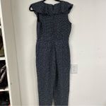 Banana Republic  Blue White Spotted Ruffled Wide Leg Jumpsuit Womens 6 Sleeveless Photo 9