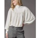NWT Lola & Sophie Designer Blouse Knit White Turtle Neck Long Sleeve Small Photo 0