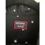 Untuckit Women's 4 Navy Starlia Dress Shirt Button Front‎ Stars Americana Blue Photo 1