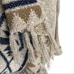 Debut  Tribal Pattern Aztec Print Fringe poncho Cardigan One Size M/L Photo 4