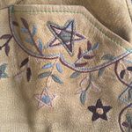 Ralph Lauren RARE  blue label calf-suede tan leather embroidered western pants 6 Photo 4