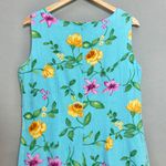 Coldwater Creek  Floral Beaded FLAWS ALTERED Sheath‎ Size 14 Summer Colorful Blue Photo 4