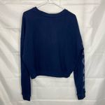 Aeropostale EUC  women’s navy blue fleece lined cropped decal comfy sweatshirt M‎ Photo 6