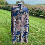 Umgee Boho Print Long Sleeve Tunic or Dress Blue & Pink Photo 9