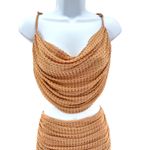 Amable by Mable Tan‎ Rhinestone Mesh Two Piece Skirt Set Party Cocktail Tan Size M Photo 1