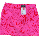 Rafaella  Stretch Skort Women's Size XL Pressed Palms‎ Carmine Rose Pockets NEW Photo 0