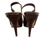 Jimmy Choo  Platform Slingback Peep-toe High Heels in Brown Suede Size 39.5 Photo 4