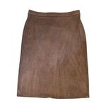 Forever 21  Milk Chocolate Brown Faux Suede Pencil Skirt Back Slit Sz M Photo 0