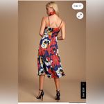 All About Love Royal Blue Floral Print Midi Dress Red Size XL Photo 1