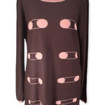 Vertigo  Knit Sweater Long Sleeve Bodycon Dress Chai-Powder‎ Pink Size XL NWT Photo 0