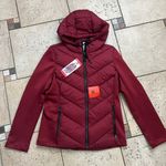 DKNY NWT  Women's Burgundy puffer Jacket with Hood Photo 0