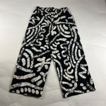 Haute Hippie  Black Linen Blend Batik Printed Wide Leg Pant M Photo 5