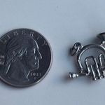 Vintage French Horn Charm 925 Sterling Silver Marked Sterling Photo 1
