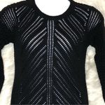 Chelsea & Theodore Crochet Knit Sheer Sweater Navy Blue Jr Size XL Photo 5