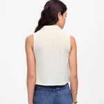 Madewell Crochet Knit V Neck Polo Vest Vintage Ivory Size Medium Photo 1