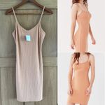 Urban Outfitters NWT  Ribbed Spaghetti Strap Bodycon Dress in Sand size Medium​​ Photo 1