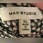 Max Studio black and white print ruffle tank with cap sleeves/tie back; size XL Photo 5