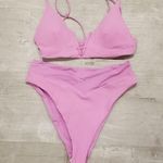 l*space ππ Ribbed Bikini Set Rosebud Pink L/XL NWT Photo 8