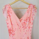 Studio Y Vintage Y2K Peach Floral Flowy Midi Dress Photo 4