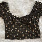 Urban Outfitters Black Ruffled Crop Top Photo 0