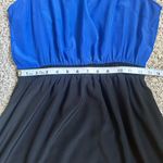 π¦ Shana Royal Blue Black Cinched Waist Party Mini Dress Large Photo 4