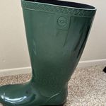 UGG  Shaye Tall Green Rain Boots Waterproof  Size 7 Has Inscription On Right Boot Photo 4