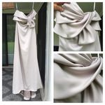 Jim Hjelm Occasion Mauve Satin Bow Front Strapless Dress 14 Photo 1