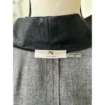 Natori Grey & Faux Leather Trim Open Kimono Cardigan Photo 2