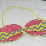 PINK - Victoria's Secret PINK Victoria’s Secret Neon Yellow and Gray Chevron Bikini Top Photo 7