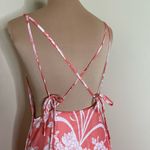 Free People Ashley Slip Dress 8 Womens Pink Plunge Maxi Ruffle Feminine Floral Photo 4