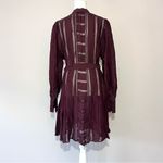 Reiss Harriet Belted Long Sleeve Burgundy Mini Dress Size 4 Photo 4