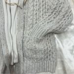 POL  Cable Knit Sweater Zip Cardigan Small Oversized Layered Gray Coastal Boho Photo 8