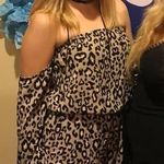 CARAMELA Off The Shoulder Cheetah Romper Photo 2