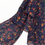 Madewell Tiered Ruffle-Sleeve Top in Climbing Vine Navy Floral size Small Photo 4