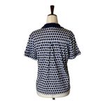 Kate Spade  Navy Blue And White Lemon Print Button‎ Down Pajama Top Size S Photo 1